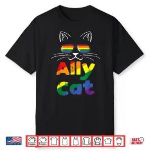 Ally Cat Pride Month Straight Ally Gay Lgbtq Lgbt Women Shirt