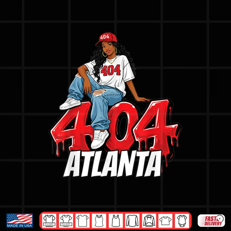 Design 404 Atlanta Georgia Graffiti Black Woman Red Hat Shirt
