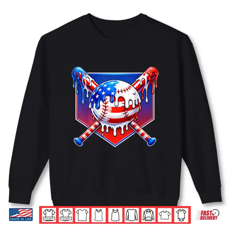 Sweatshirt Baseball Dripping Boys 4th of July Drip Kids Shirt