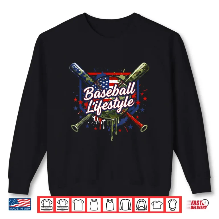 Sweatshirt Camo Baseball Drip Ice Cream Apparel Youth Baseball Boys Kid Shirt