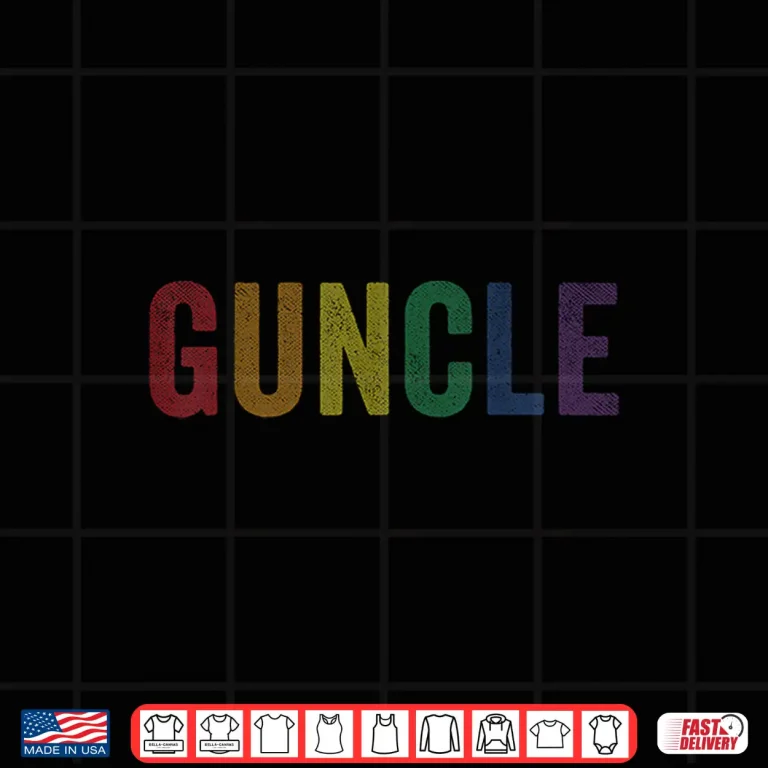 Design Gay Pride Guncle Shirt Gay Uncle Tee LGBT Rainbow Shirt
