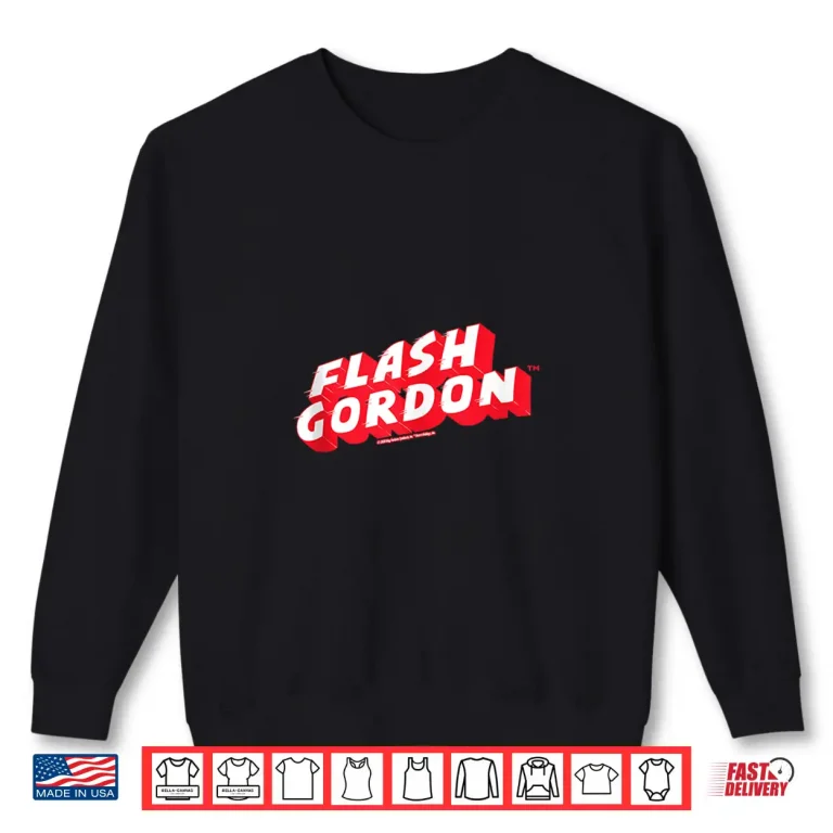 Sweatshirt Flash Gordon Flash Effect Retro Comic Text Logo Shirt