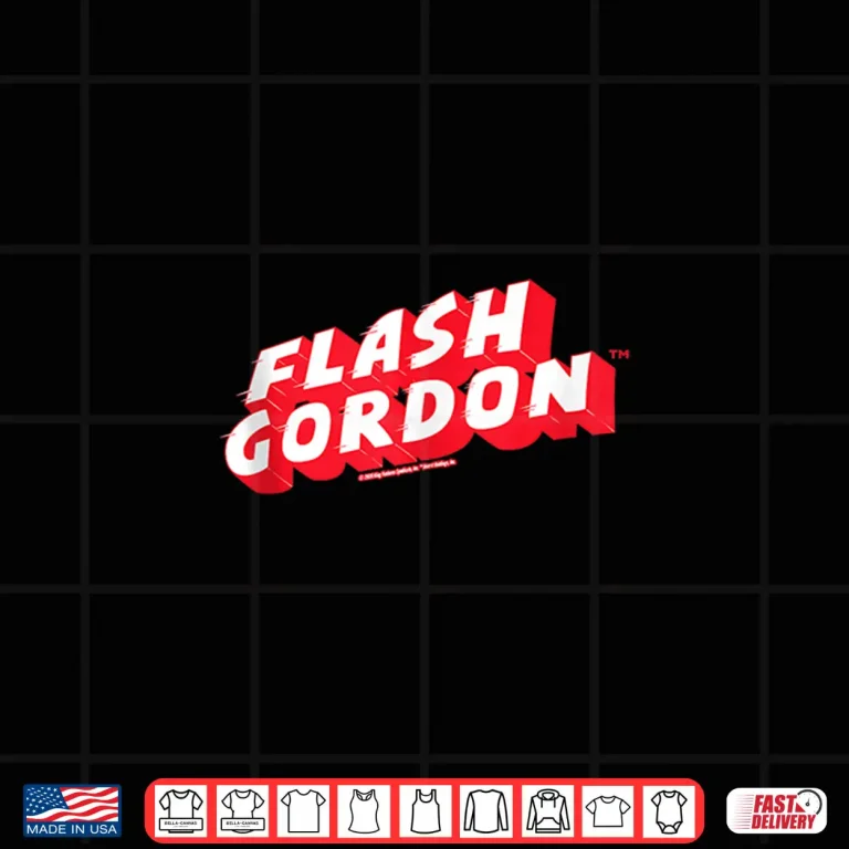 Design Flash Gordon Flash Effect Retro Comic Text Logo Shirt