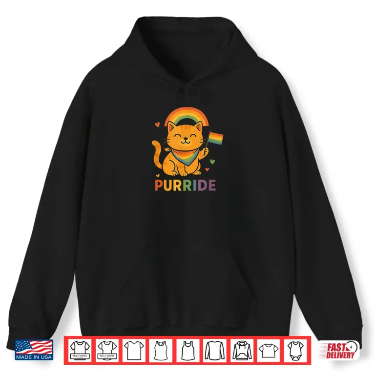 Hoodie Purride Cat Pride Month LGBTQ Funny Pride Ally Shirt