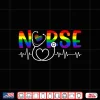 Nurse Rn Cna Stethoscope Scrub Top Lgbtq Pride Rainbow Flag Shirt