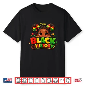 I Am Black History Month Melanin African Pride Afro Girl Kid Shirt