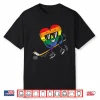 Rainbow Flag Heart Ice Hockey Lgbt Pride Month Gay Ally Shirt