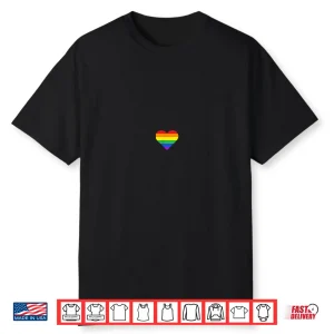 Rainbow Striped Heart Subtle Lgbt Pride Month Gay Rights Shirt