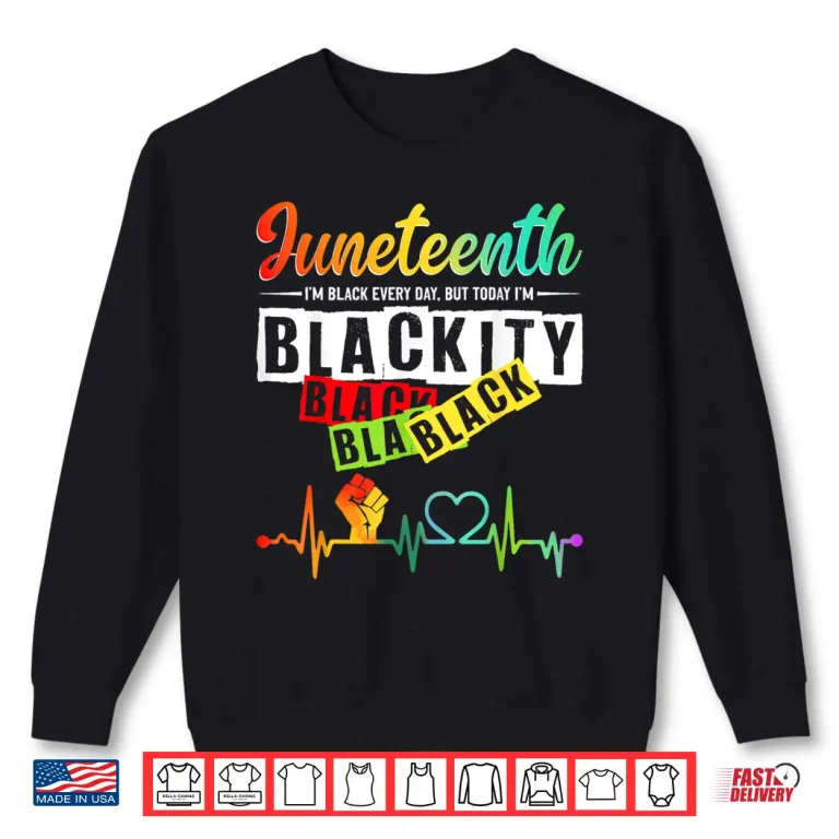 Sweatshirt Juneteenth Blackity Heartbeat Black History African America Shirt 1