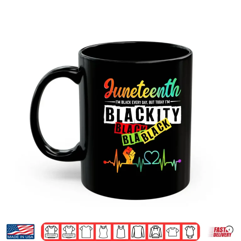Mug Juneteenth Blackity Heartbeat Black History African America Shirt 1