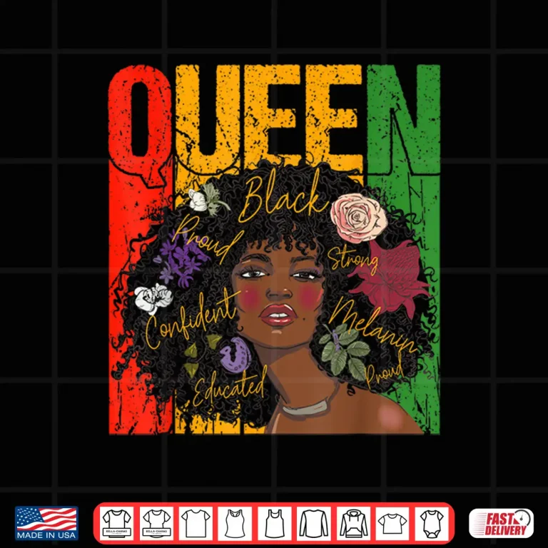 Design Juneteenth Black History Month Educated African Queen Womens Shirt 1