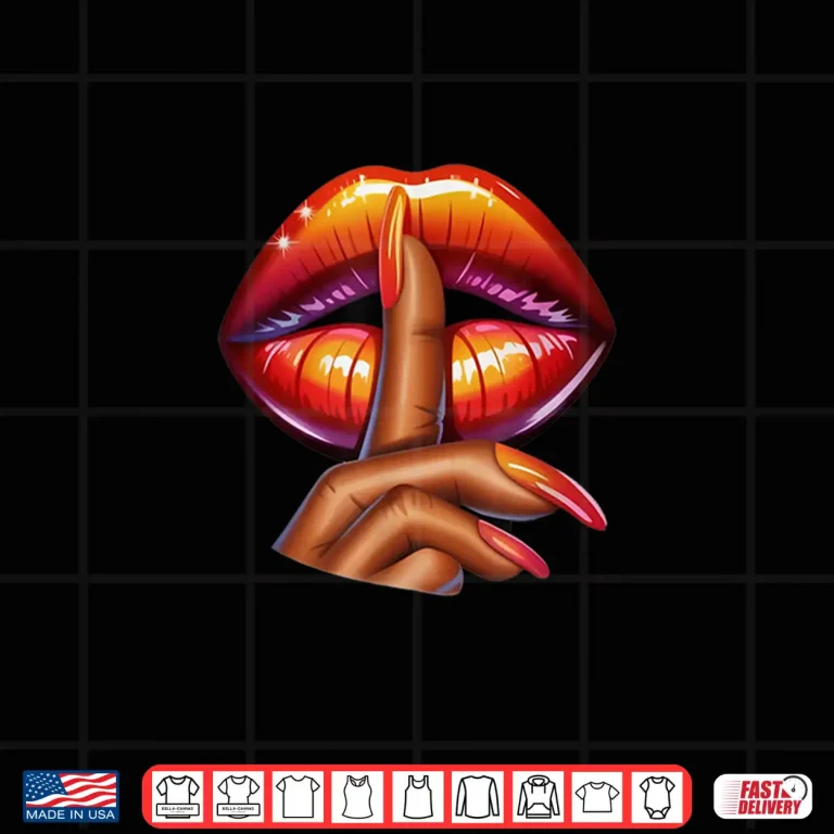 Design Shhh Lips Finger Silence Pop Art Design for Women Shirt