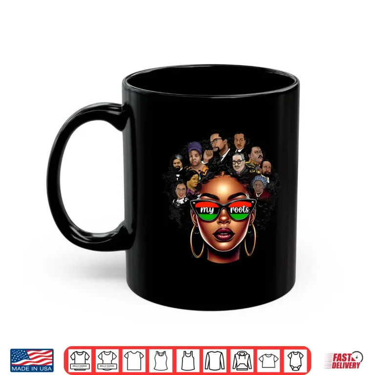 Mug Womens Black Queen Pride Afro Melanin Girl BHM Juneteenth Shirt 1