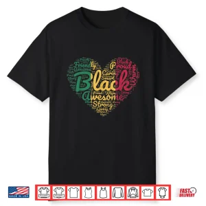 Black History Month African Proud Afro Valentines Day Shirt