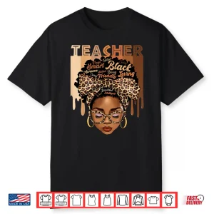 Black Teacher Magic Black History Month Afro Hair Melanin Shirt