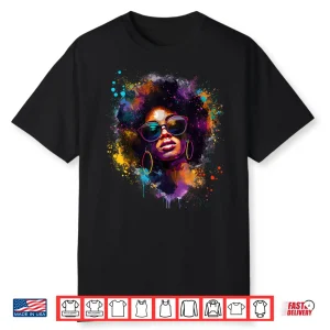 Juneteenth Black Woman Queen Afro African Melanin Dripping Shirt