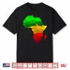 Proud Africa Map Green Yellow Red African Pride Juneteenth Shirt