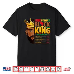 Juneteenth Black King Nutrition Facts Pride African Mens Shirt