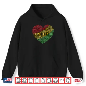 Juneteenth Heart Black History Afro American African Freedom Shirt