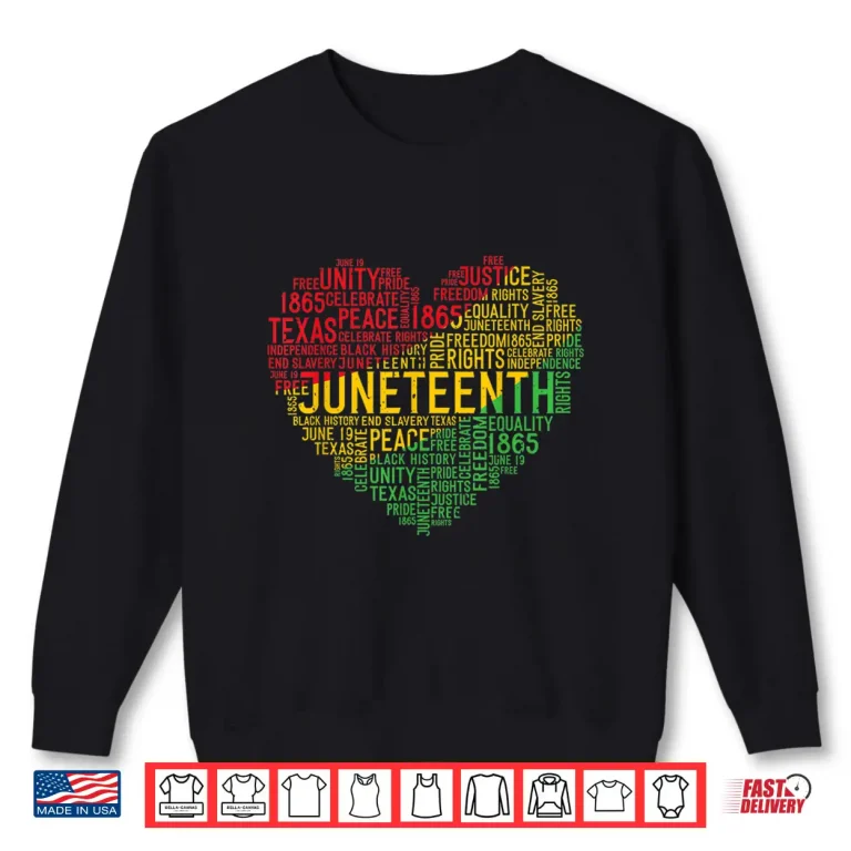 Sweatshirt Juneteenth Heart Black History Afro American African Freedom Shirt