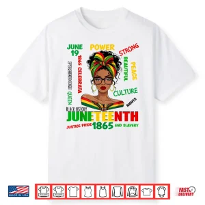 Juneteenth Women Girls Funny 1865 African American Black Shirt