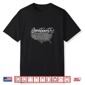 Womens Juneteenth Definition Usa Map American Flag Black History Shirt