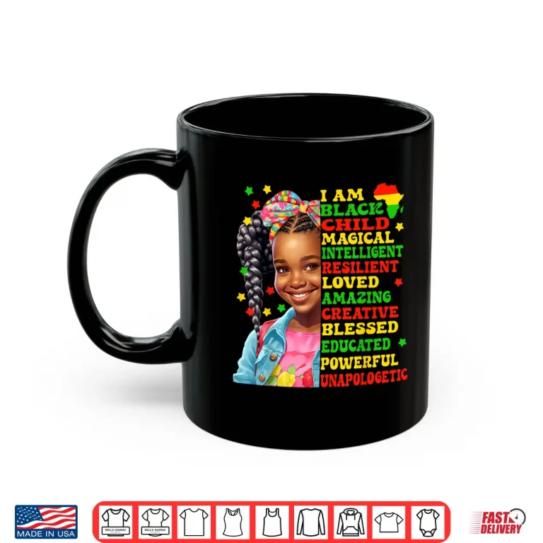 Mug I Am Black Child American African Pride for Juneteenth kids Shirt