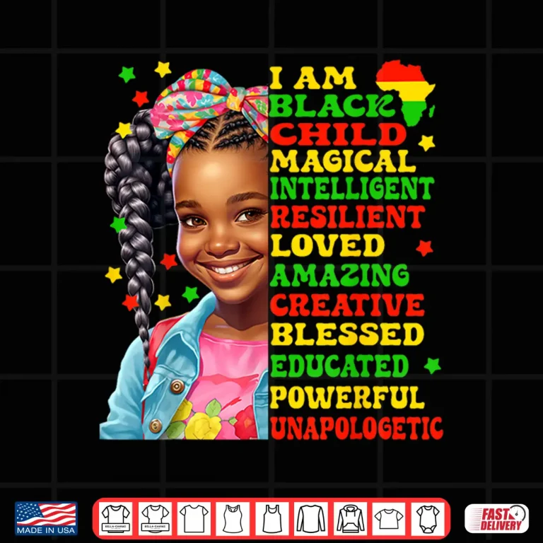 Design I Am Black Child American African Pride for Juneteenth kids Shirt