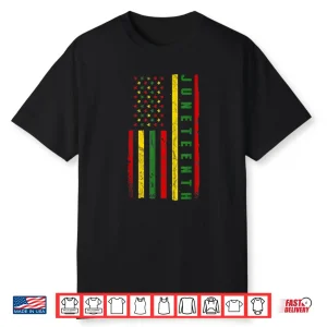 Juneteenth American Flag Emancipation Melanin Black Pride Shirt