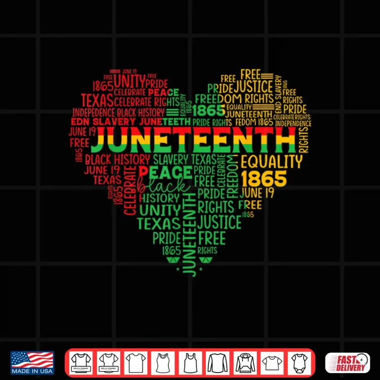 Design Juneteenth Heart Freedom African American Teen Girls Women Shirt
