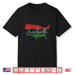 American Map With Pan African Flag For Juneteenth Since 1865 Shirt