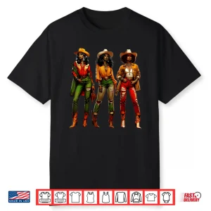 Black Cowgirl Western Rodeo Juneteenth Freedom Texas Women Shirt