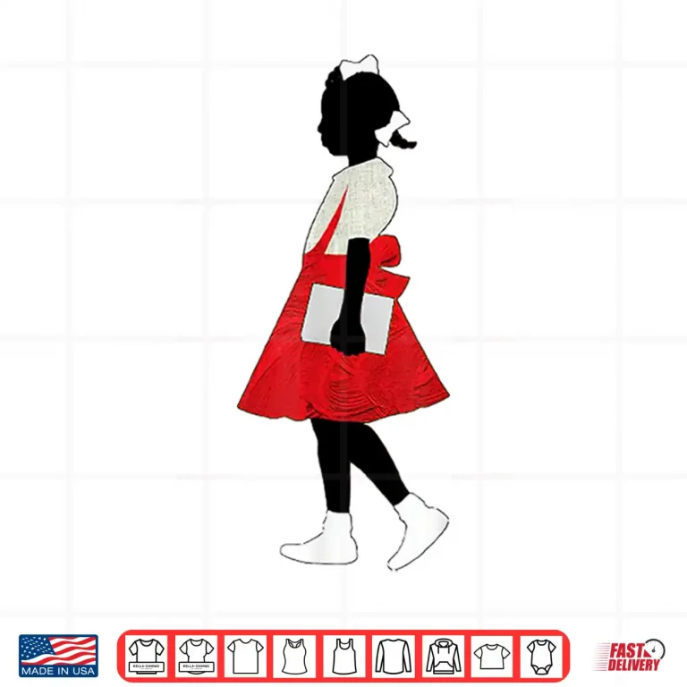 Design Black Girl In Red Dress Art Juneteenth African American Shirt