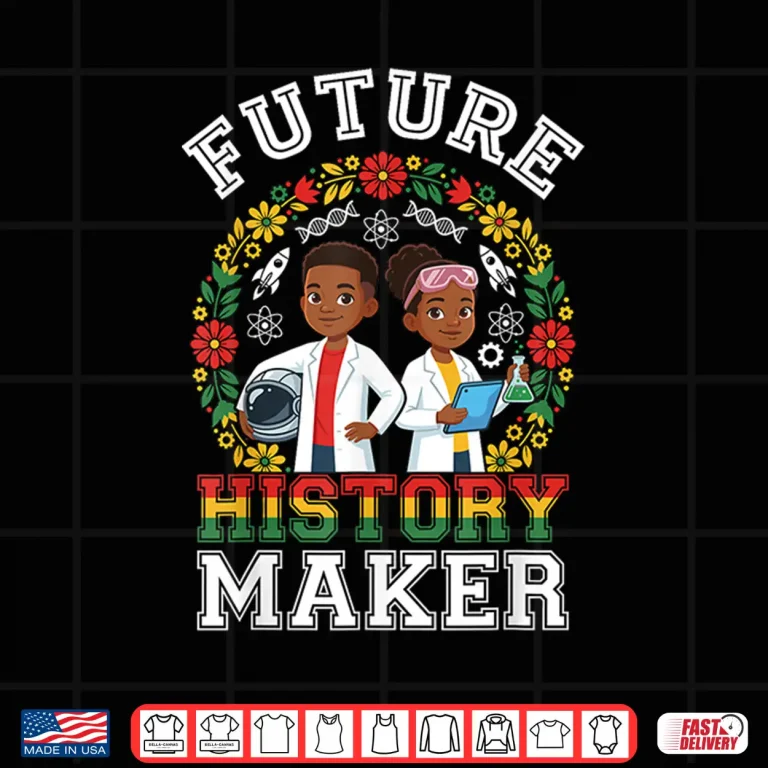 Design Future History Maker Black History Month Kids Boys Girls Shirt