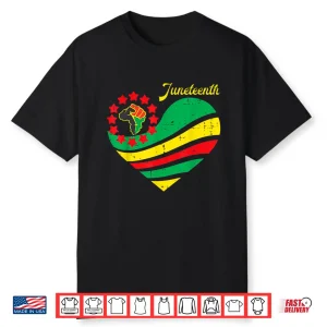 Juneteenth Heart Africa Fist June 19Th 1865 Men Women Kids Shirt