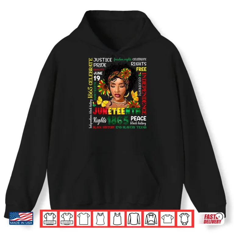 Hoodie Juneteenth Shirts Celebrating Black Freedom 1865 Black Women Shirt