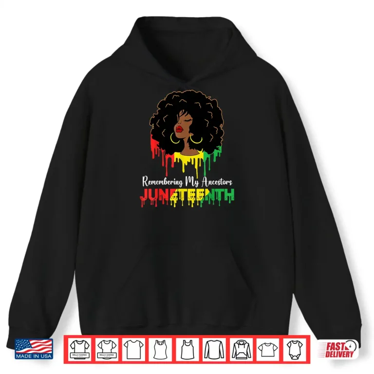 Hoodie Juneteenth shirt women African American black Women 1865 Shirt