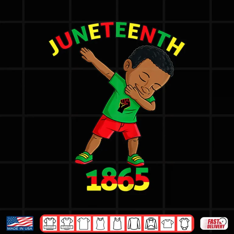 Design Kids Dabbing Black King Juneteenth Melanin Brown Skin Boys Dab Shirt