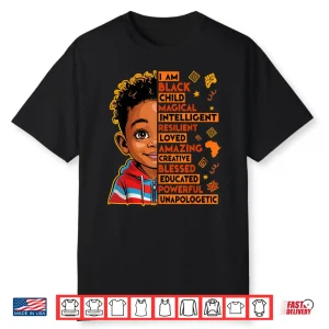 I Am Black History Month African American Juneteenth Kid Boy Shirt