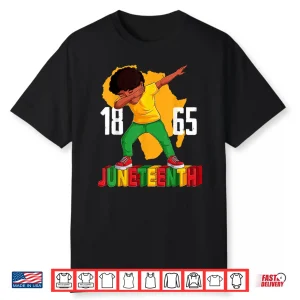 Juneteenth Dabbing Boy Kids Boys Men Black African Shirt
