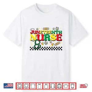 Juneteenth Nurse Groovy Retro African Scrub Top Black Women Shirt