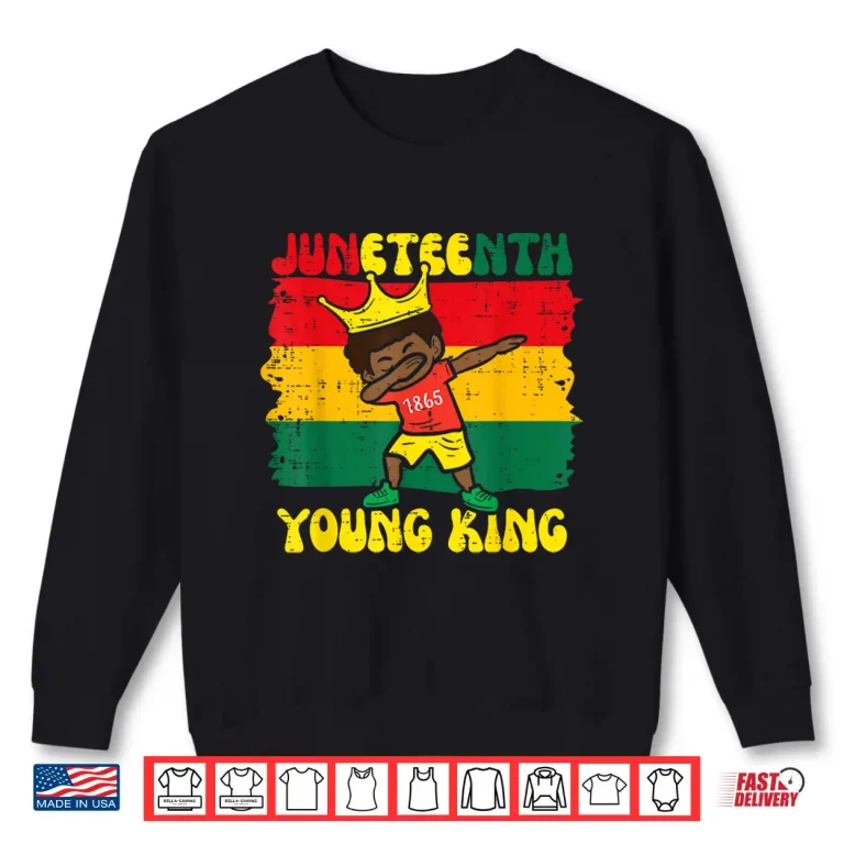 Sweatshirt Juneteenth Young King Dab 1865 African Toddler Boys Kids Shirt