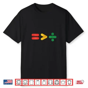 Womens Juneteenth Equality Is Greater Than Division Afro Shirt