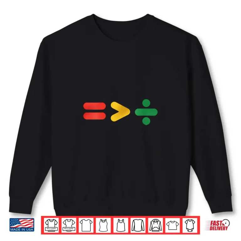 Sweatshirt Womens Juneteenth Equality Is Greater Than Division Afro Shirt