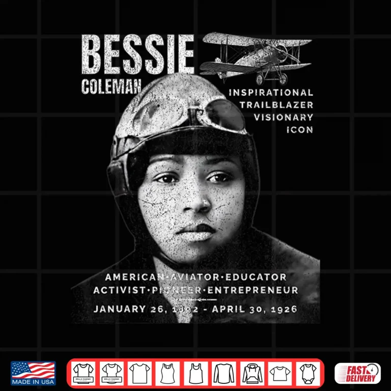Design Bessie Coleman Black Aviator Women History Month Juneteenth Shirt