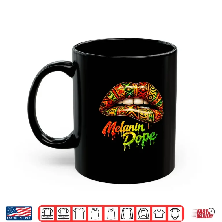 Mug Black Woman Pride Strong Tribal Lips Melanin Queen Shirt