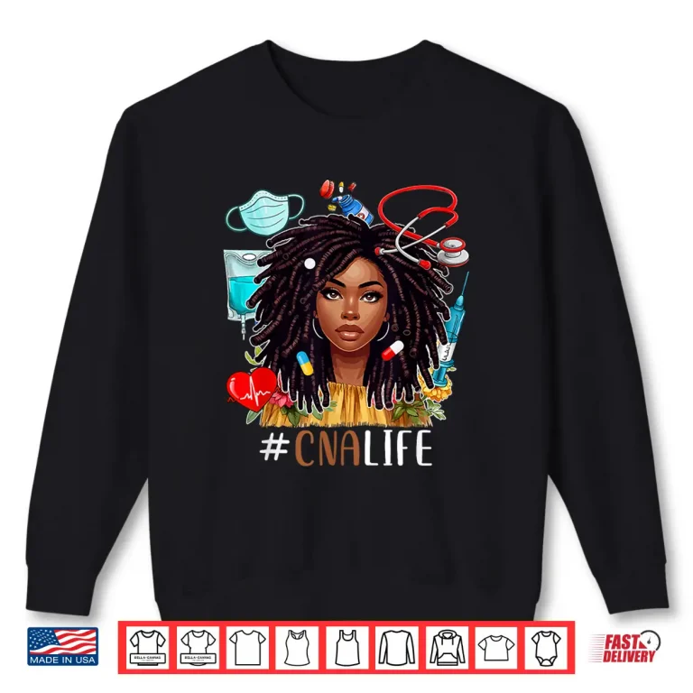 Sweatshirt CNA Costume Afro Woman Nurse Nursing Proud Black History Shirt