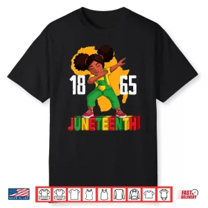Juneteenth Dabbing Girl Kids Girls Women Black African Shirt
