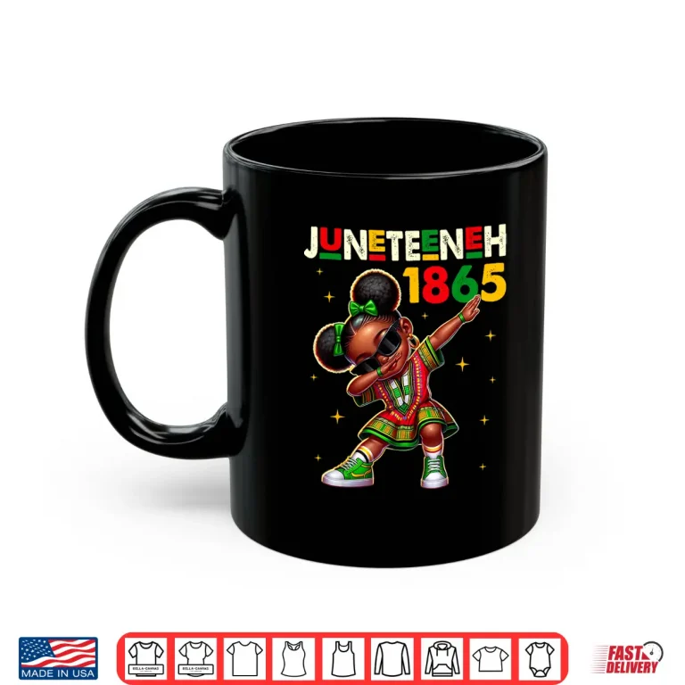 Mug Juneteenth Dabbing Black Girls Queen Melanin Brown Skin Dab Shirt