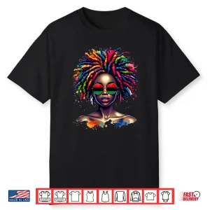 Loc’D Hair Art Black Queen Afro Woman Juneteenth Shirt